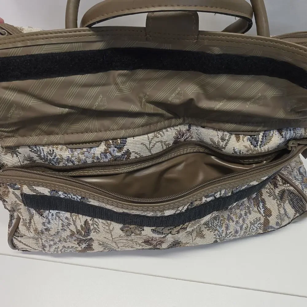 Vintage 90s Jordache Floral Tapestry Zip Shoulder Strap Duffel Travel Bag 14